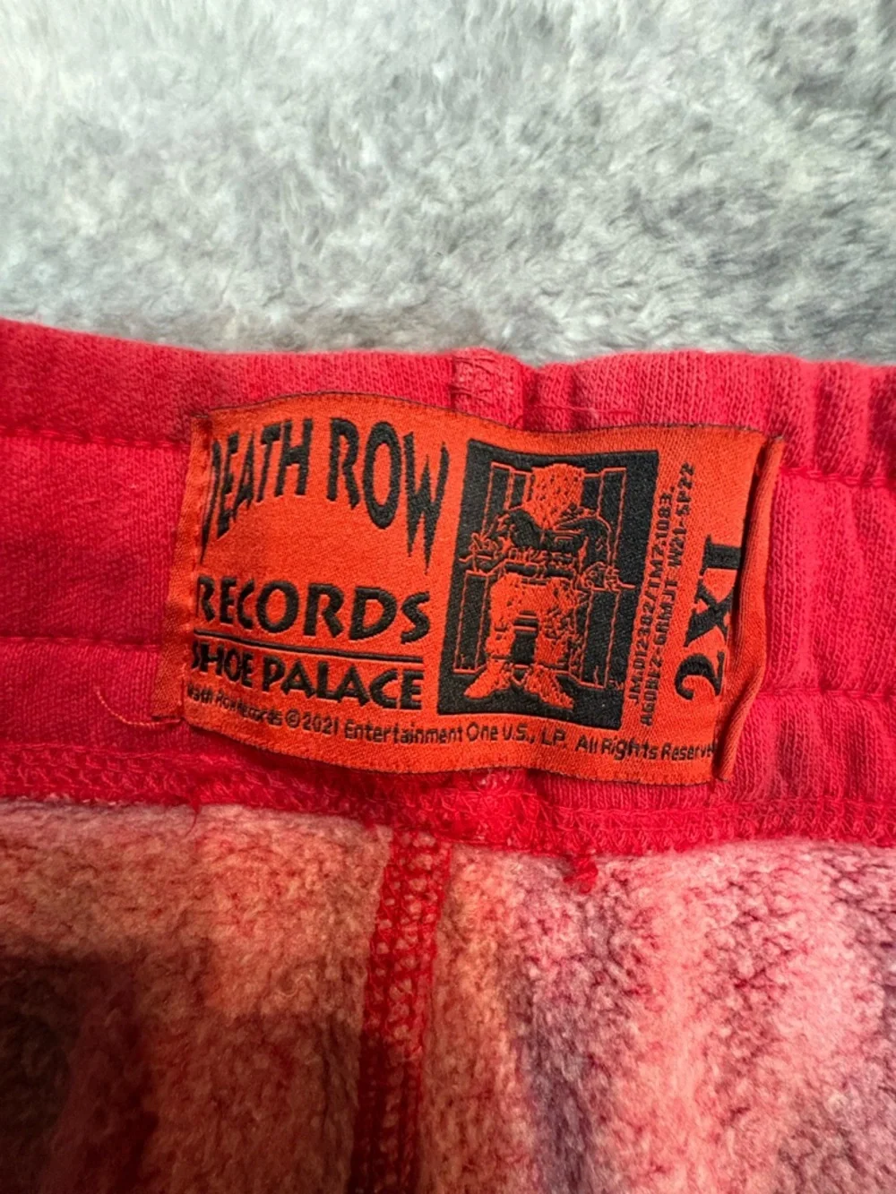(A6) Death Row Records x Shoe Palace Red Tie Dye Fleece Shorts Men's‎ 2XL Rare